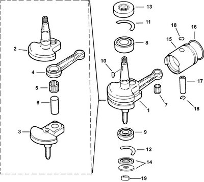 EVINRUDE-JOHNSON 452213 Crankshaft Assy EVINRUDE-JOHNSON 452213 Crankshaft Assy