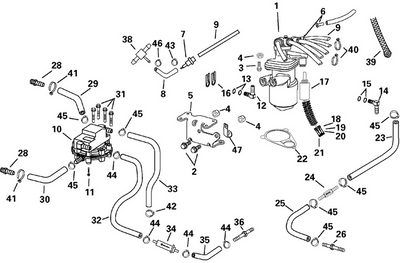 EVINRUDE-JOHNSON 5000911 Fitting, Oil Injector Inlet