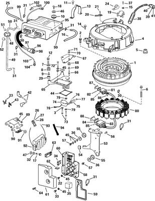 EVINRUDE-JOHNSON 5004964 Coil, Bracket EVINRUDE-JOHNSON 5004964 Coil, Bracket