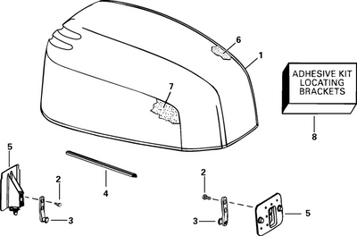 EVINRUDE-JOHNSON 5005027 Engine Cover Assy | Graphite - Engine Cover; Important: When Ordering "Engine Cover Assy" Also Order Appropriate "Hp" Decals.