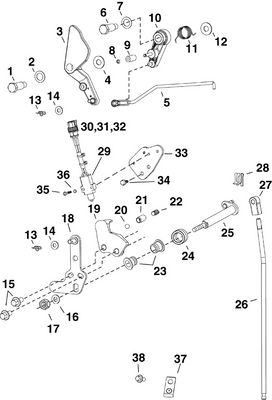 EVINRUDE-JOHNSON 5005187 Throttle Lever EVINRUDE-JOHNSON 5005187 Throttle Lever