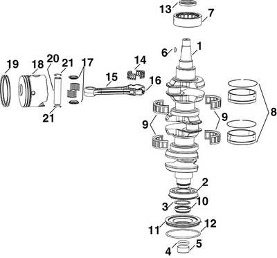 EVINRUDE-JOHNSON 5005192 Crankshaft & Bearing Assembly EVINRUDE-JOHNSON 5005192 Crankshaft & Bearing Assembly