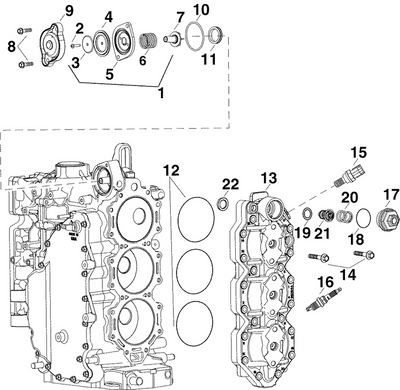 EVINRUDE-JOHNSON 5005198 Cylinder Head EVINRUDE-JOHNSON 5005198 Cylinder Head