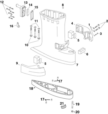 EVINRUDE-JOHNSON 5005505 Exhaust Housing, Outer EVINRUDE-JOHNSON 5005505 Exhaust Housing, Outer