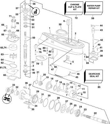 EVINRUDE-JOHNSON 5005518 Gearcase