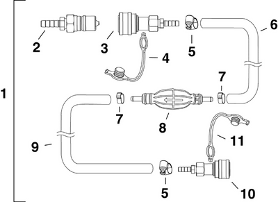 EVINRUDE-JOHNSON 5005527 Connector, Female Fuel (1.14 In. O.D.)
