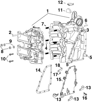 EVINRUDE-JOHNSON 5006190 Cylinder/Crankcase Assy, 40-50 Hp
