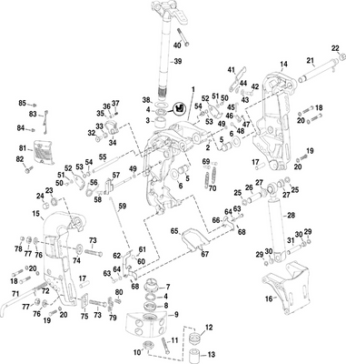 EVINRUDE-JOHNSON 5006384 Swivel Bracket - (25" Model) EVINRUDE-JOHNSON 5006384 Swivel Bracket - (25" Model)