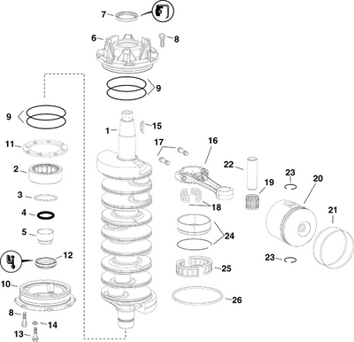 EVINRUDE-JOHNSON 5006739 Piston & Ring Assembly  Oversize, Port | 0.020 In. Oversize