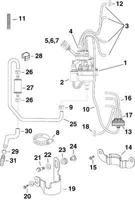 EVINRUDE-JOHNSON 5007094 Manifold, Rear Oil Distribution