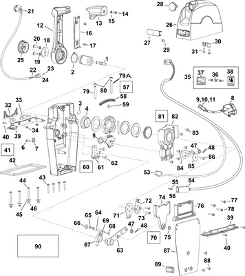 EVINRUDE-JOHNSON 5007487 Control Cover Kit