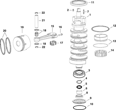 EVINRUDE-JOHNSON 5007728 Crankshaft Assembly EVINRUDE-JOHNSON 5007728 Crankshaft Assembly