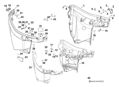 EVINRUDE-JOHNSON 5008258 Lower Cover Assembly, Starboard | Blue Models