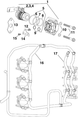 EVINRUDE-JOHNSON 5008393 Fuel Rail Assembly, Supply
