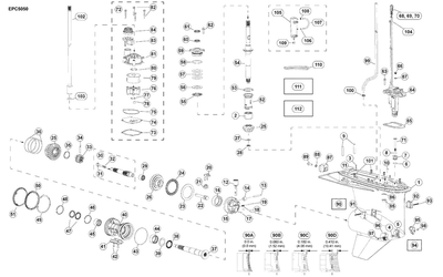 EVINRUDE-JOHNSON 5011640 Gearcase Assembly, Complete | Less Shift Actuator & Upper Driveshaft.