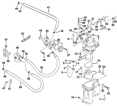 EVINRUDE-JOHNSON 5031654 Hose (Pump To Separator)