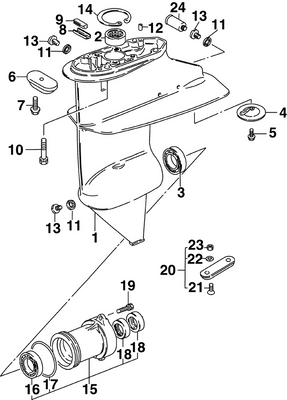 EVINRUDE-JOHNSON 5033187 Caoutchouc, Joint Echappement