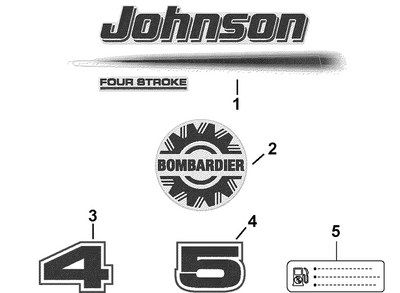 EVINRUDE-JOHNSON 5033243 Stripe, Engine Cover Stbd | Included With "Engine Cover Assy" EVINRUDE-JOHNSON 5033243 Stripe, Engine Cover Stbd | Included With "Engine Cover Assy"