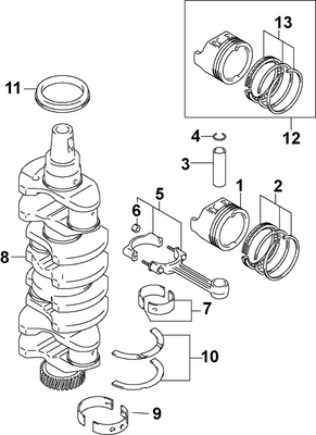 EVINRUDE-JOHNSON 5033529 Bearing Set, Crankshaft - Green
