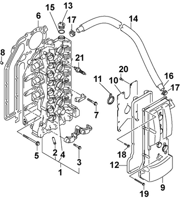 EVINRUDE-JOHNSON 5033640 Cover, Cylinder Head