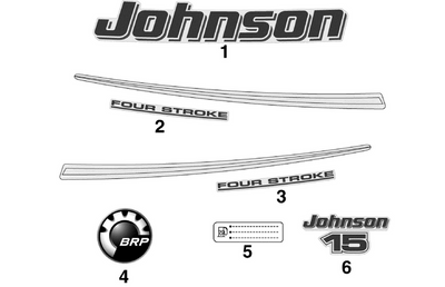 EVINRUDE-JOHNSON 5033998 Decal, "Johnson" | Included With "Engine Cover Assy" EVINRUDE-JOHNSON 5033998 Decal, "Johnson" | Included With "Engine Cover Assy"