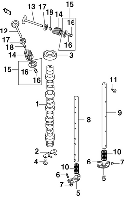 EVINRUDE-JOHNSON 5034069 Camshaft 60Hp