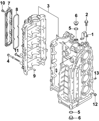 EVINRUDE-JOHNSON 5034146 Cover, C/C Wtr Jkt