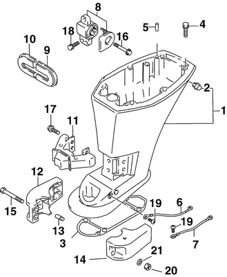 EVINRUDE-JOHNSON 5034470 Carter, Arbre D'Entraãnement 15" - Blanc EVINRUDE-JOHNSON 5034470 Carter, Arbre D'Entraãnement 15" - Blanc