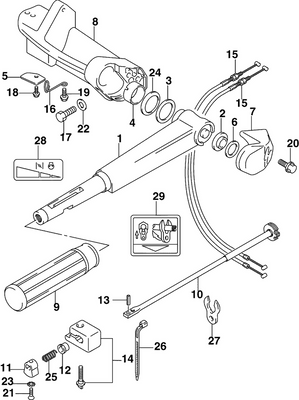 EVINRUDE-JOHNSON 5034725 Handle, Tiller (White) EVINRUDE-JOHNSON 5034725 Handle, Tiller (White)