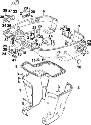 EVINRUDE-JOHNSON 5035780 Cover, Side Stbd | New For 2005 EVINRUDE-JOHNSON 5035780 Cover, Side Stbd | New For 2005