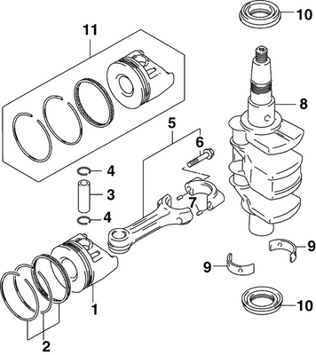 EVINRUDE-JOHNSON 5036177 Crankshaft Assy | New P/N For 2005 EVINRUDE-JOHNSON 5036177 Crankshaft Assy | New P/N For 2005