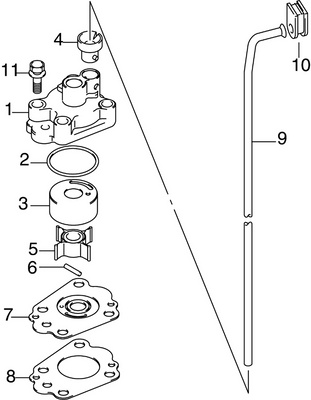 EVINRUDE-JOHNSON 5037433 Tube, Water EVINRUDE-JOHNSON 5037433 Tube, Water