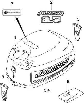 EVINRUDE-JOHNSON 5037506 Decal, "Brp" EVINRUDE-JOHNSON 5037506 Decal, "Brp"