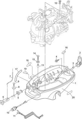 EVINRUDE-JOHNSON 5040338 Cowl Latch Assembly