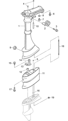 EVINRUDE-JOHNSON 5040440 Extension Housing | Extends Shaft Length To 20 In.