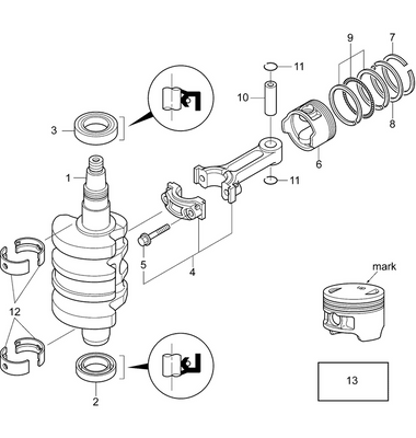 EVINRUDE-JOHNSON 5040450 Piston Ring 2Nd