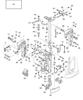 EVINRUDE-JOHNSON 5041426 Swivel Bracket Assembly EVINRUDE-JOHNSON 5041426 Swivel Bracket Assembly