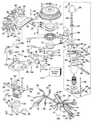 EVINRUDE-JOHNSON 583997 Electrical Bracket Assy.