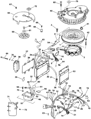 EVINRUDE-JOHNSON 584855 Engine Cable Assy.