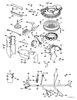 EVINRUDE-JOHNSON 586332 Engine Cable Assy.