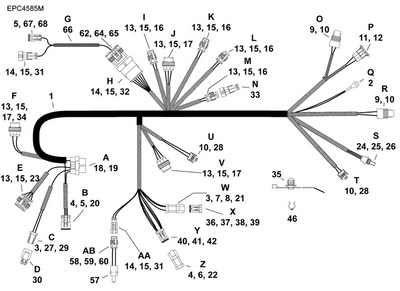 EVINRUDE-JOHNSON 587221 Harness, Adapter | Stop Switch & Fuel Selector Switch
