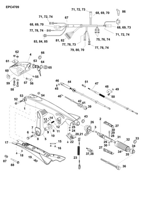 EVINRUDE-JOHNSON 587289 Harness, Tiller Handle | Dt Models Only
