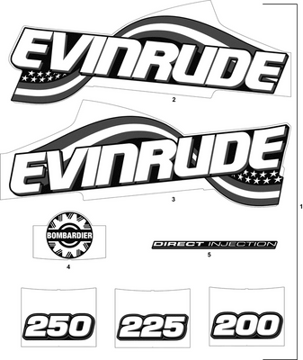 EVINRUDE-JOHNSON 776290 Decal Set, Flag