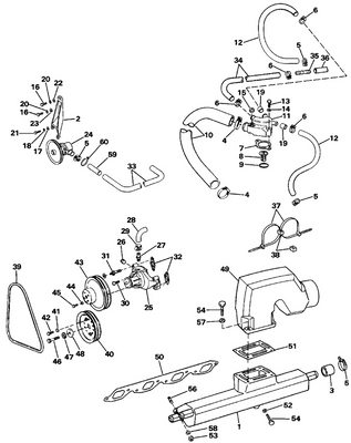 EVINRUDE-JOHNSON 912792 Hose, Thermostat To Manifold EVINRUDE-JOHNSON 912792 Hose, Thermostat To Manifold