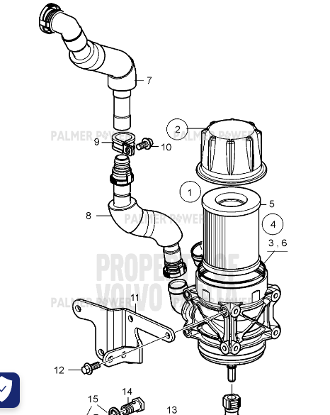 Order VOLVO PENTA 22084959 Breather Pipe