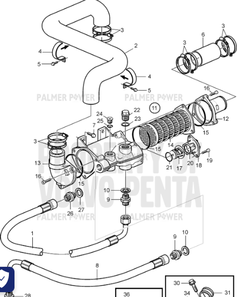 Order VOLVO PENTA 22129140 Hose