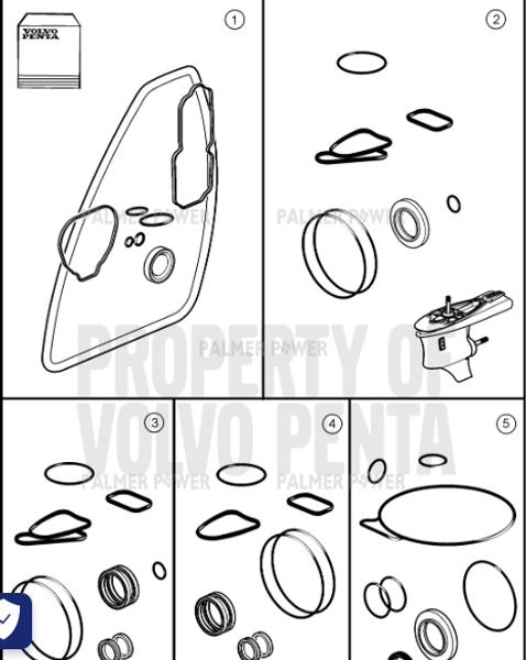 Order VOLVO PENTA 22612828 Gasket Kit | Lower