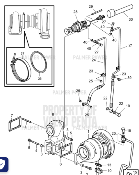 Order VOLVO PENTA 22707544 Gasket
