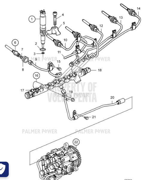 Order VOLVO PENTA 22807245 Common Rail