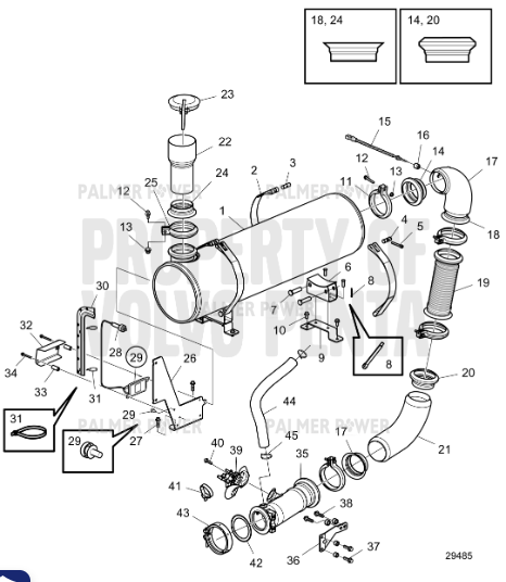 Order VOLVO PENTA 23197878 Tailpipe